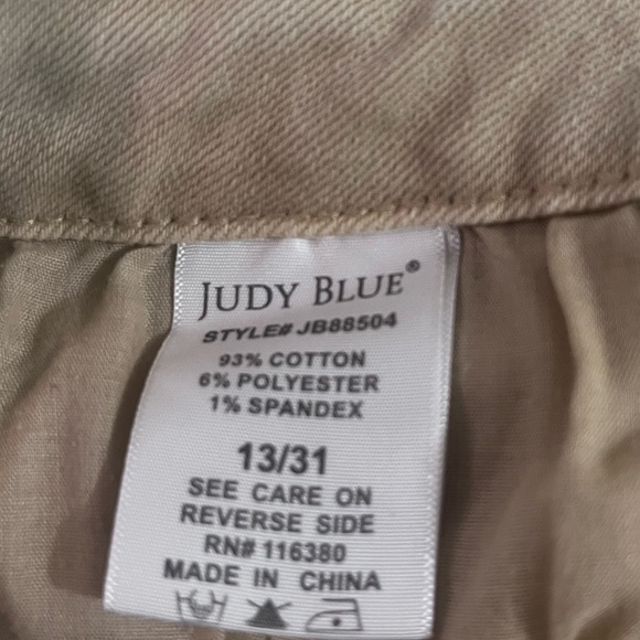Judy Blue Bootcut Khaki Tan Jeans Stretchy Flare Mid Rise Size 13/31 JB88504 - Picture 5 of 9